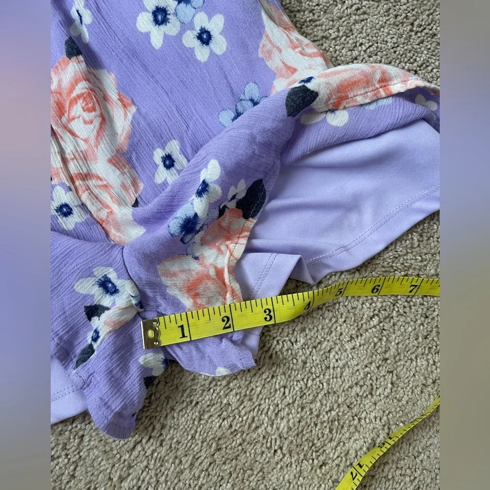 Justice Store Girls Size 12 Purple Flowered Romper